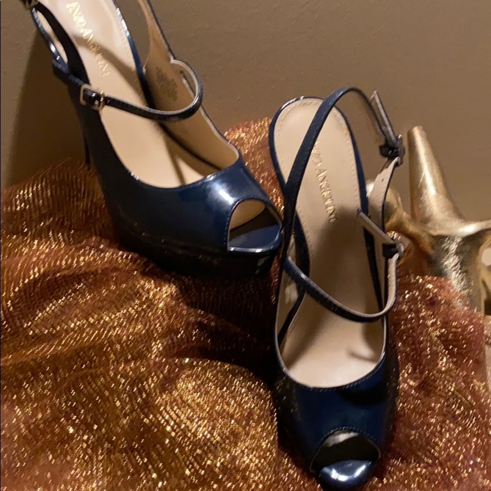 Enzo Angiolini patent leather platform heels